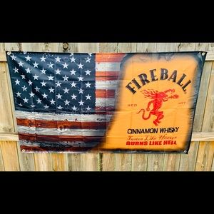American/ Fireball Whisky size 3' x 5' Flag/ Banner - Brand New! 100D polyester